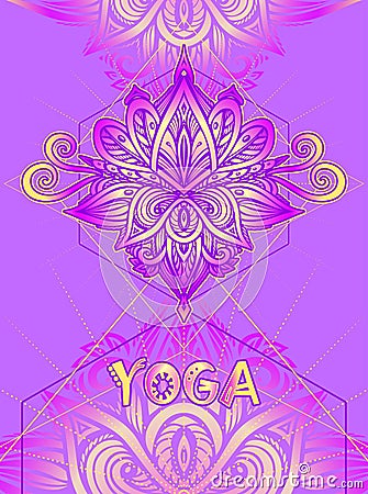 Template flyer or banner or visit Card for yoga classes Vector Illustration